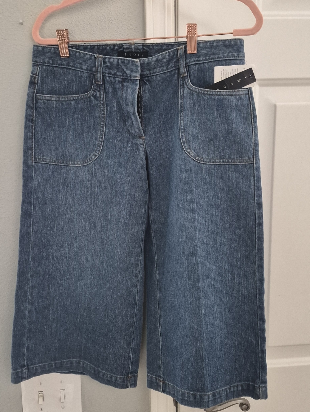 Theory NWT  Capri Wide Leg Jeans Samuel D  Size 4 Womens R.V  $135 - Picture 2 of 11